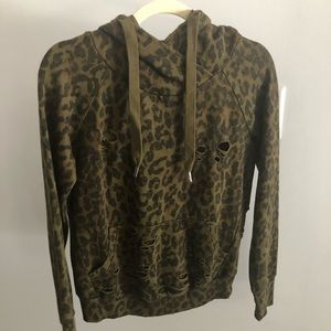 Nsf Lisse Hoodie Green Leopard Xs 